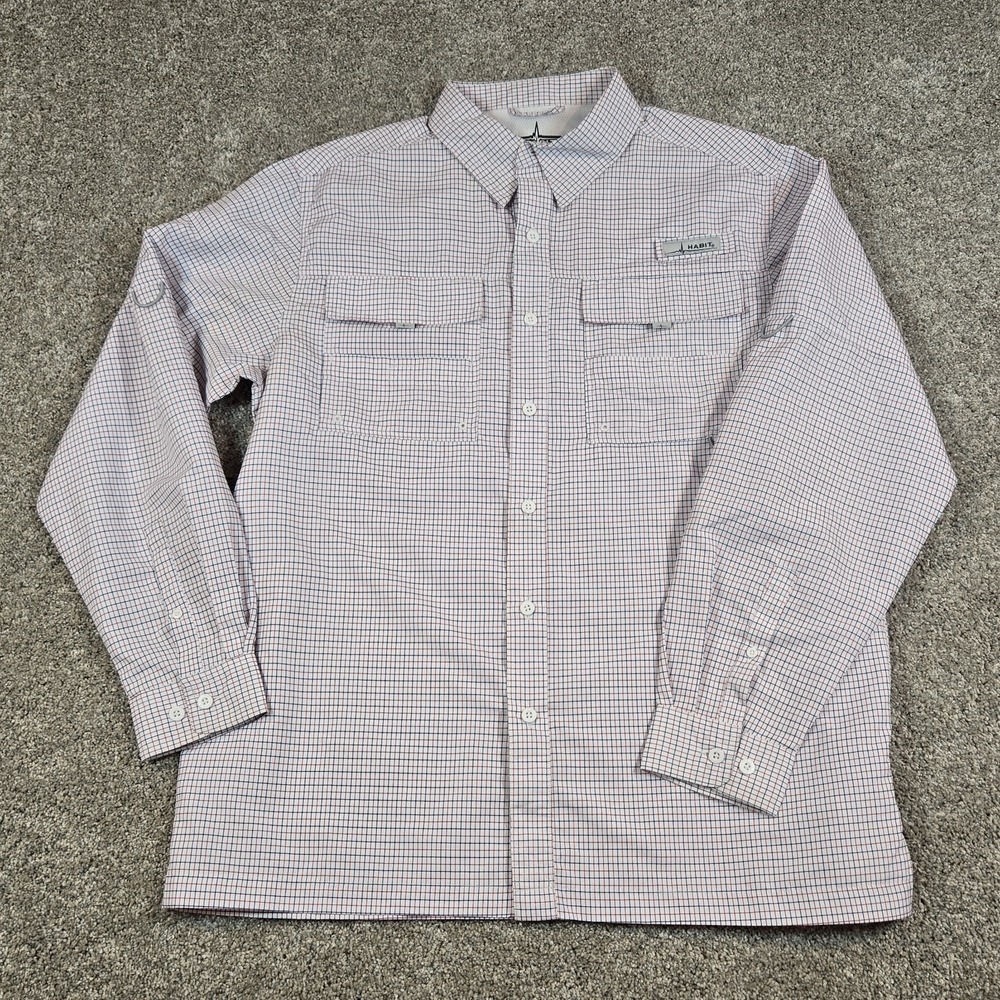 Habit Men's Long Sleeve Casual Button-Down Shirt - Light Plaid